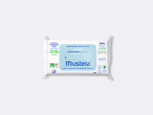 Reinigende doekjes met water thuis composteerbaar - zonder parfum - Mustela Belgium - 1