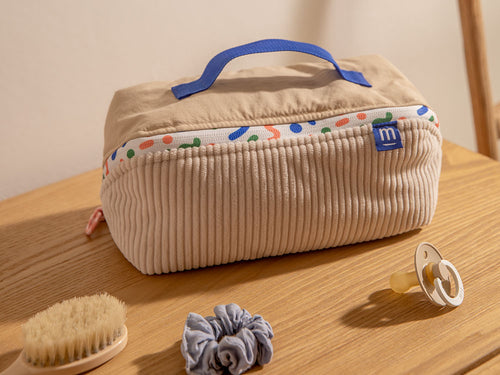 trousse toilette velours-beige motif 90s parakeet mustela - Mustela Benelux - 5